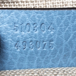 Gucci Light Blue Leather Interlocking G Shoulder Bag