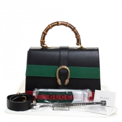 مملوكة مسبقًا Gucci Tri Color Leather Large Dionysus Bamboo Top Handle Bag