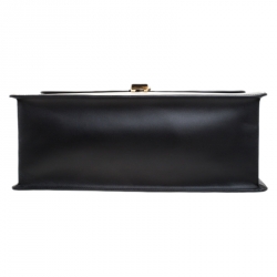Pre Owned Gucci Black Web Chain Leather Sylvie Maxi Top Handle Bag