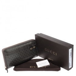 Gucci Grey Microguccissima Nice Candy Shine Zip Around Wallet