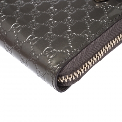 Gucci Grey Microguccissima Nice Candy Shine Zip Around Wallet