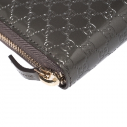 Gucci Grey Microguccissima Nice Candy Shine Zip Around Wallet