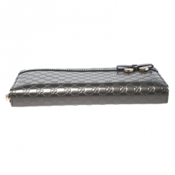 Gucci Grey Microguccissima Nice Candy Shine Zip Around Wallet