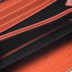 Gucci Orange Guccissima Leather Emily Zip Around Wallet