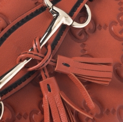 Gucci Orange Guccissima Leather Emily Zip Around Wallet