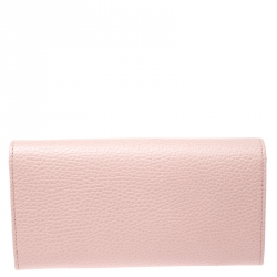 Gucci Light Pink Leather GG Marmont Continental Wallet