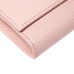 Gucci Light Pink Leather GG Marmont Continental Wallet