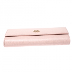 Gucci Light Pink Leather GG Marmont Continental Wallet