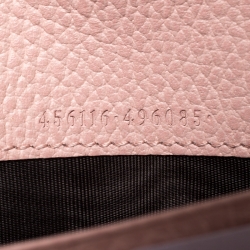 Gucci Light Pink Leather GG Marmont Continental Wallet