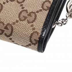 Gucci Beige/Black GG Canvas and Leather Wallet