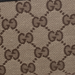 Gucci Beige/Black GG Canvas and Leather Wallet