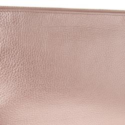 Pre Owned Gucci Broadway Metallic Leather Evening Clutch