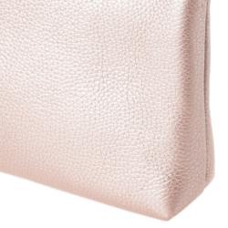 Pre Owned Gucci Broadway Metallic Leather Evening Clutch