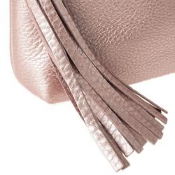 Pre Owned Gucci Broadway Metallic Leather Evening Clutch