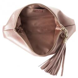 Pre Owned Gucci Broadway Metallic Leather Evening Clutch