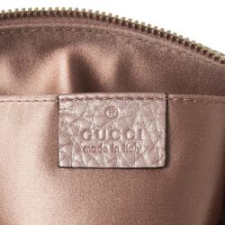 Pre Owned Gucci Broadway Metallic Leather Evening Clutch