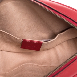 Pre Owned حقيبة غوتشي حزام GG Marmont جلد مبطنة حمراء
