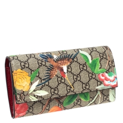 Gucci Multicolor GG Supreme Tian Print Canvas Continental Flap Wallet