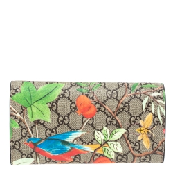 Gucci Multicolor GG Supreme Tian Print Canvas Continental Flap Wallet