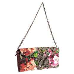 Gucci Multicolor GG Supreme Blooms Print Canvas Dionysus Wallet on Chain