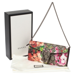Gucci Multicolor GG Supreme Blooms Print Canvas Dionysus Wallet on Chain