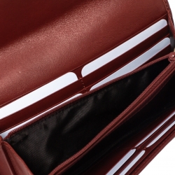 مملوكة مسبقًا Gucci Red Guccissima Leather Interlocking G Continental Wallet