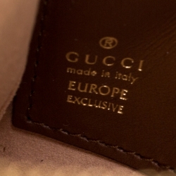 Pre Owned Gucci Beige GG Supreme Canvas Linea Bee Wristlet Clutch