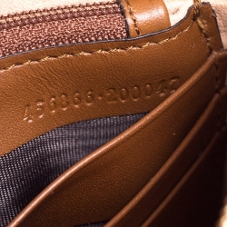 Pre Owned Gucci Beige GG Supreme Canvas Linea Bee Wristlet Clutch