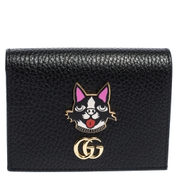 Pre Owned Gucci Black GG Marmont Leather Limited Edition Bosco Bifold Wallet