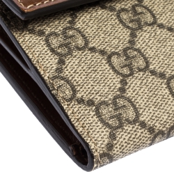Gucci Beige/Tan GG Supreme Coated Canvas and Leather French Flap Wallet