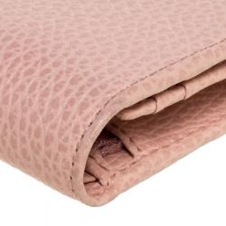 Pre Owned محفظة غوتشي مارمونت جي جي جلد وردي مضغوطة