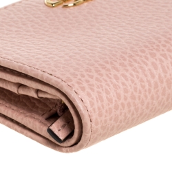 Pre Owned محفظة غوتشي مارمونت جي جي جلد وردي مضغوطة