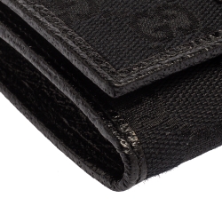 Gucci Black GG Canvas and Leather Card Holder