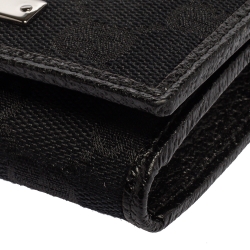 Gucci Black GG Canvas and Leather Card Holder