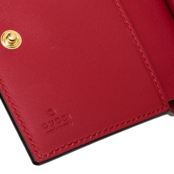 مملوكة مسبقًا Gucci Red Leather Sylvie Trifold Wallet