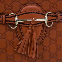 Pre Owned حقيبة غوتشي إميلي كبيرة جلد غوتشيسيما برتقالي للكتف