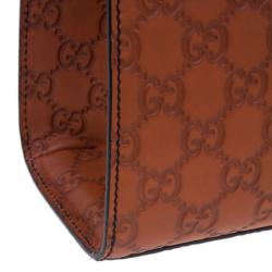 Pre Owned حقيبة غوتشي إميلي كبيرة جلد غوتشيسيما برتقالي للكتف