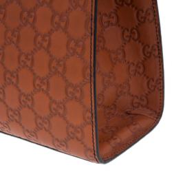 Pre Owned حقيبة غوتشي إميلي كبيرة جلد غوتشيسيما برتقالي للكتف