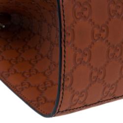 Pre Owned حقيبة غوتشي إميلي كبيرة جلد غوتشيسيما برتقالي للكتف