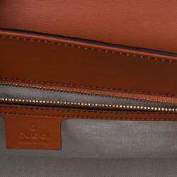 Pre Owned حقيبة غوتشي إميلي كبيرة جلد غوتشيسيما برتقالي للكتف