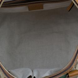 Pre Owned Gucci Original GG Brown Canvas Medium Vintage Web Boston Bag