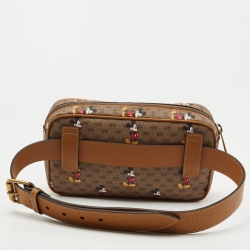 Pre Owned Gucci x Disney Brown GG Supreme Canvas and Leather Mickey Mouse Belt Bag