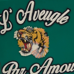 مملوكة مسبقًا Gucci Green Leather L'Aveugle Par Amour Pouch