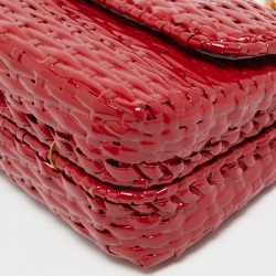 Gucci Red Glazed Wicker Mini Cestino Shoulder Bag