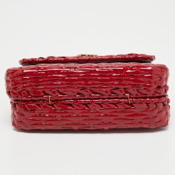 Gucci Red Glazed Wicker Mini Cestino Shoulder Bag