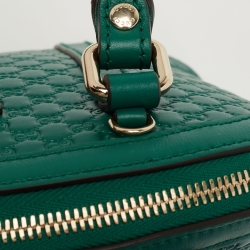 Pre Owned Gucci Green Microguccissima Leather Mini Dome Bag