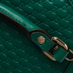Pre Owned Gucci Green Microguccissima Leather Mini Dome Bag