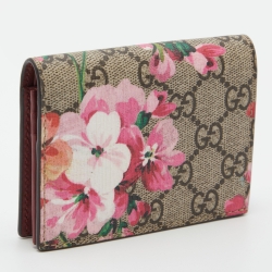 مملوكة مسبقًا Gucci Multicolor GG Supreme Canvas Blooms Card Case