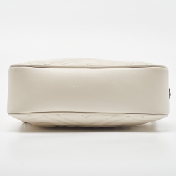 Gucci Off White Matelassé Leather Small GG Marmont Shoulder Bag