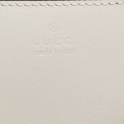 Gucci Off White Matelassé Leather Small GG Marmont Shoulder Bag